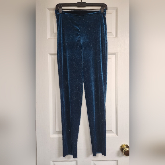 Sparkling Blue Velvet Pants - Picture 1 of 3